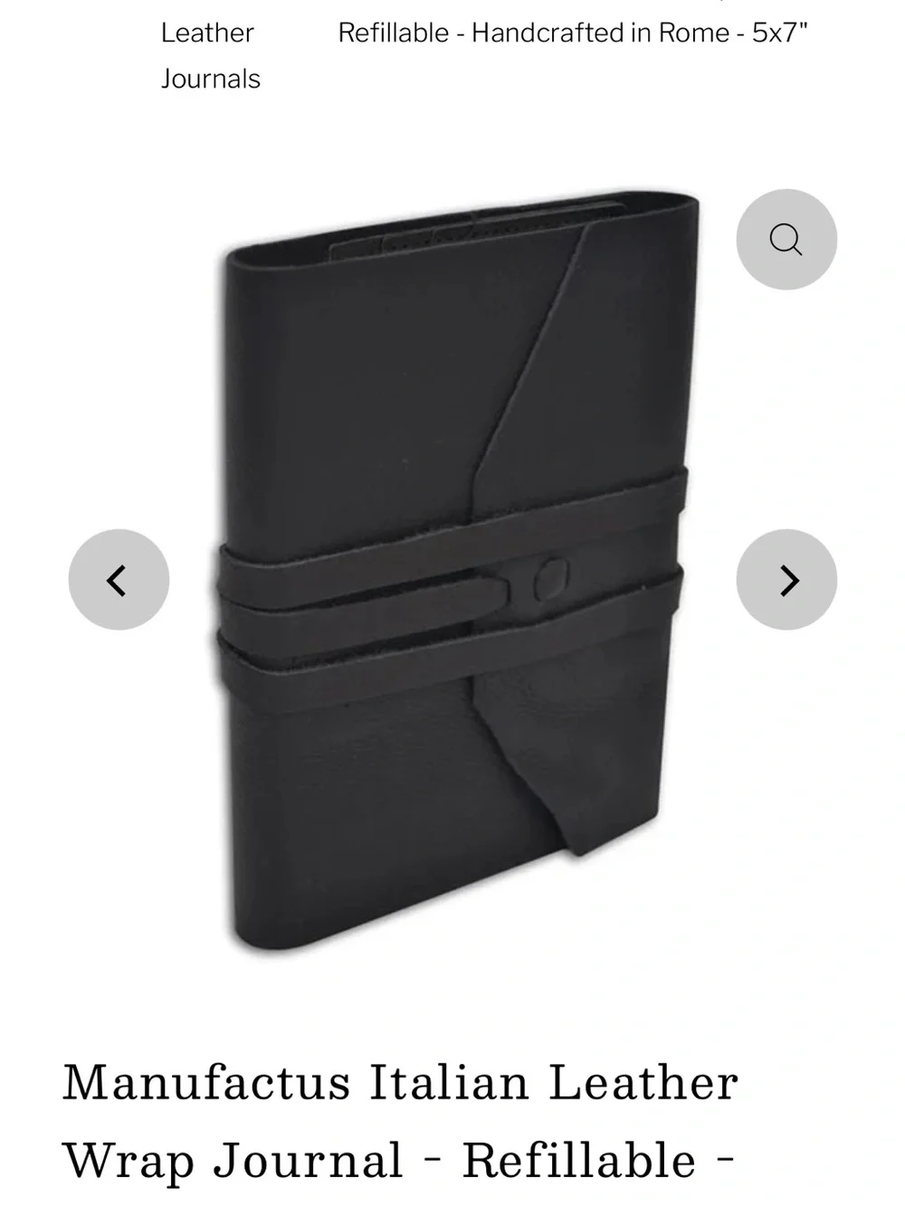 Hand-Stitched Brown Leather Wrap Journal